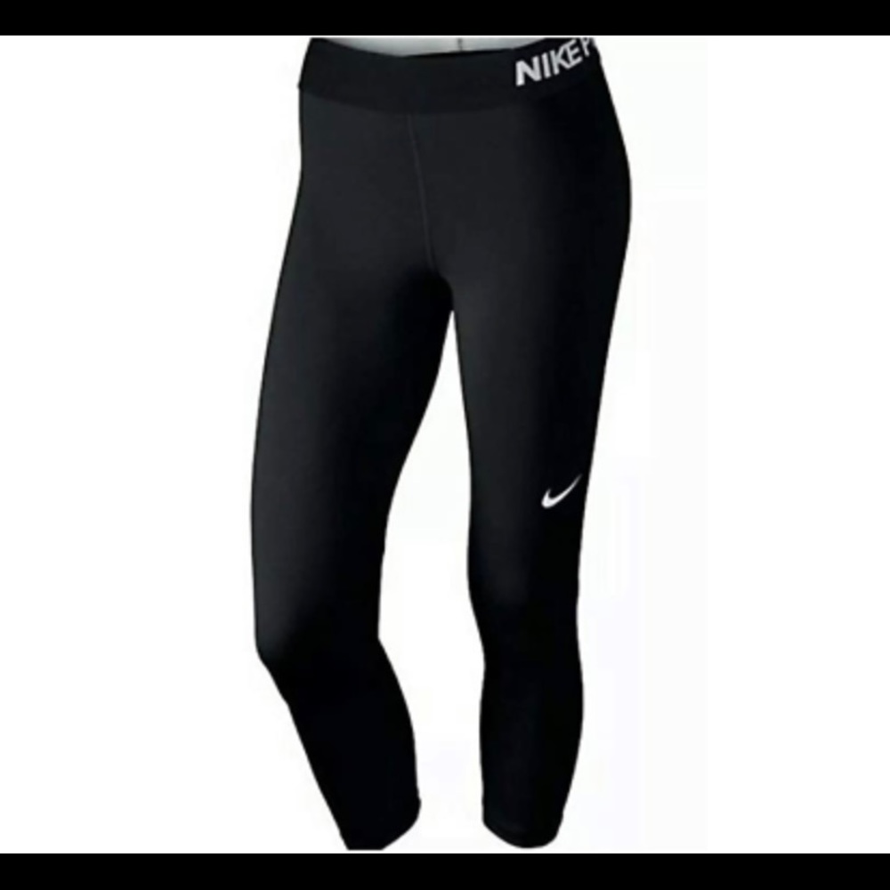 Nike Pro Women's Dri-Fit Black Training Athletic Capri Leggings, Size Large
